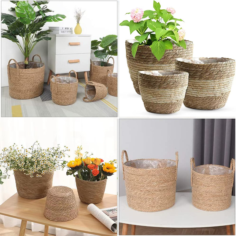 Rattan Tray Handle - 1 peça plantadores de alça de