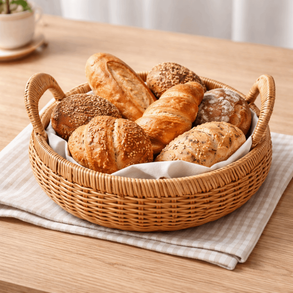 Rattan Tray Handle - Cesta de Armazenamento Grande de Plástico