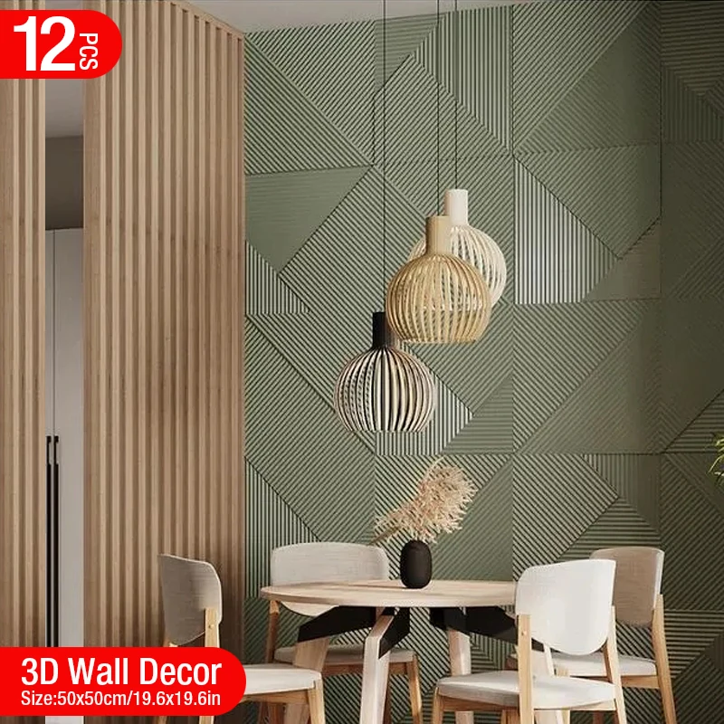 Wall Panel 3D Texture - 12pçs 50cm decoração de parede 3d,