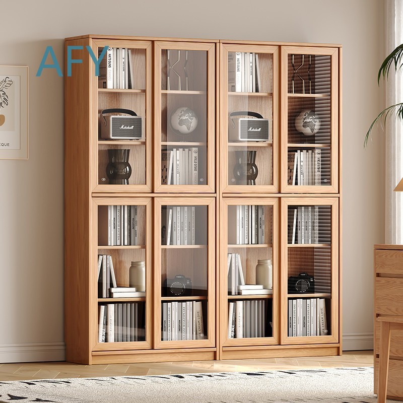 Muji Home Storage - Estante de Carvalho Sólido com Portas