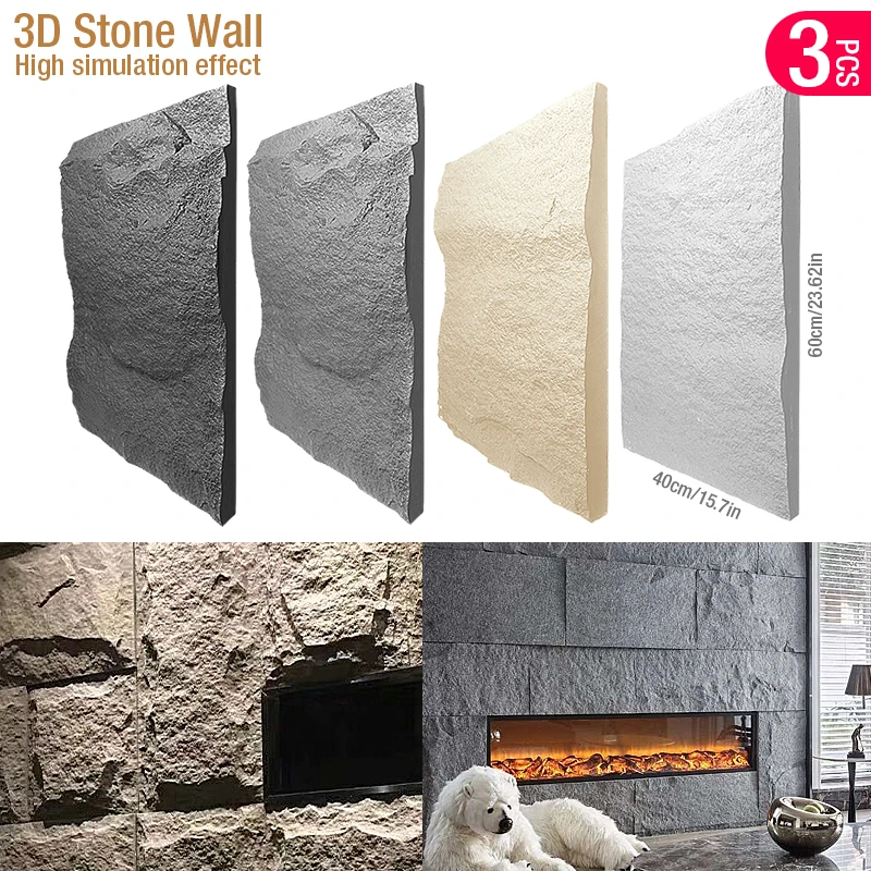 Wall Panel 3D Texture - 60x40cm caixa de pedra textura 3d