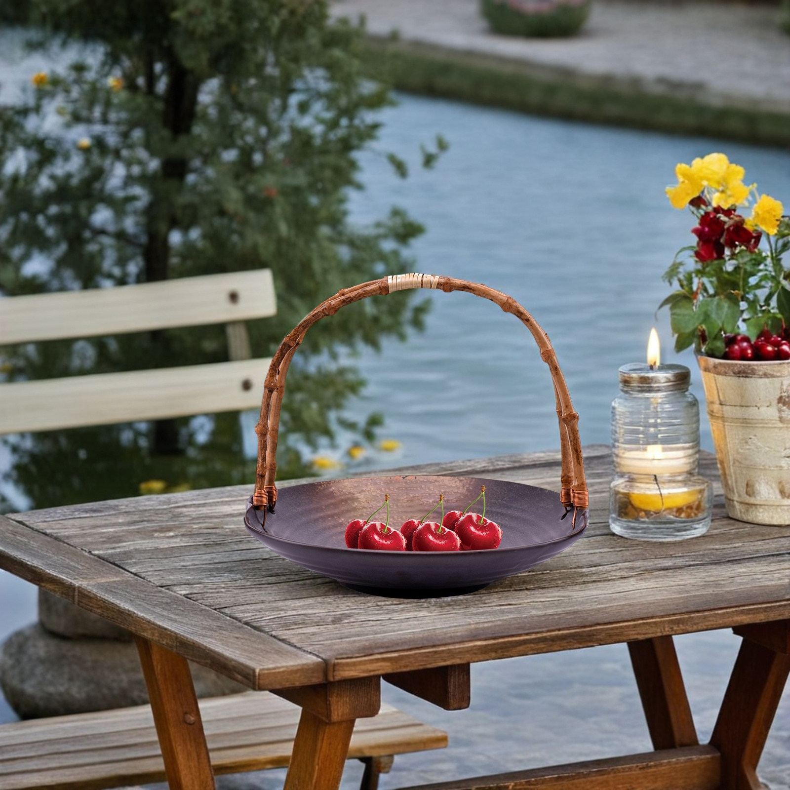 Rattan Tray Handle - Alça de Vime de Bambu para