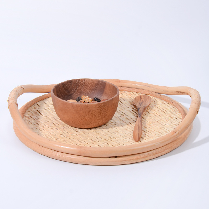 Bandeja de Rattan Natural Tran - Rattan Tray Handle avaliação e preço