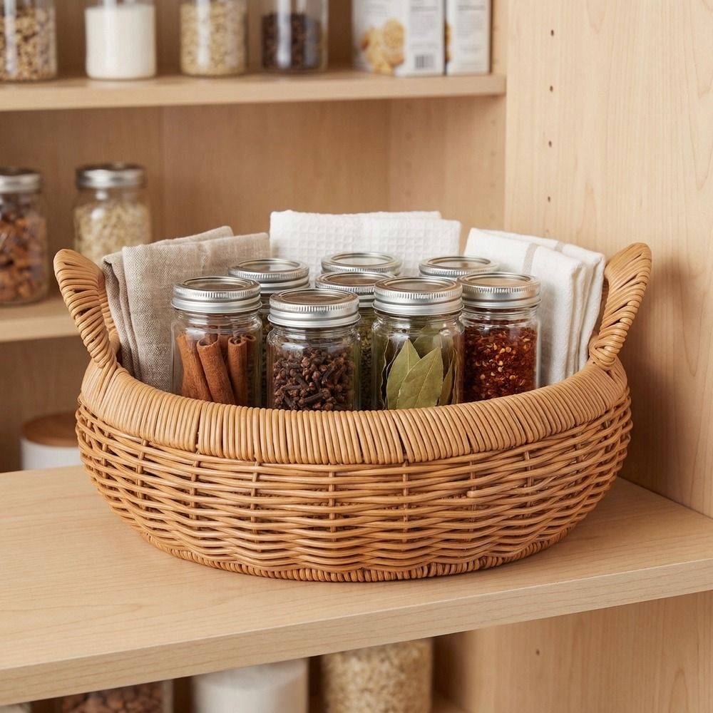 Cesta de Armazenamento Grande  - Rattan Tray Handle avaliação e preço