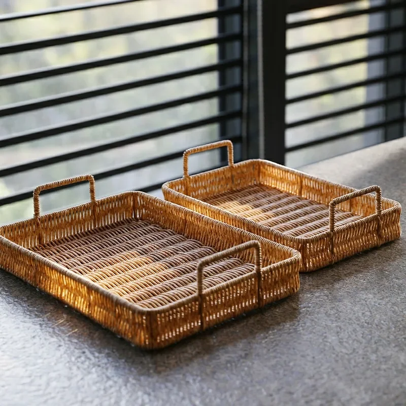 Bandeja de armazenamento de pl - Rattan Tray Handle avaliação e preço