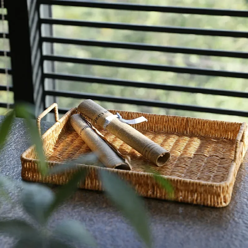 Bandeja de armazenamento de pl - Rattan Tray Handle avaliação e preço