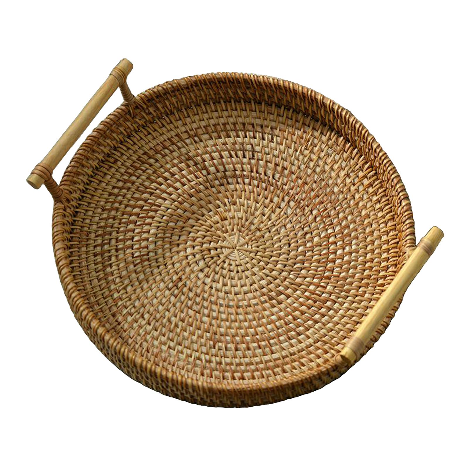 Bandeja Redonda de Rattan para - Rattan Tray Handle avaliação e preço