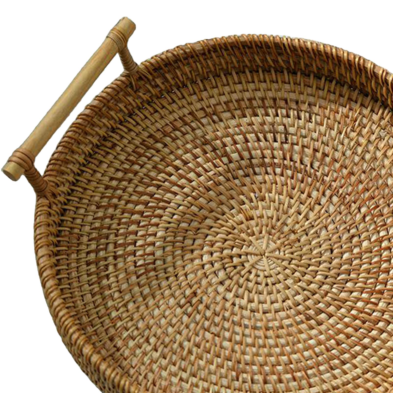 Bandeja Redonda de Rattan para - Rattan Tray Handle avaliação e preço