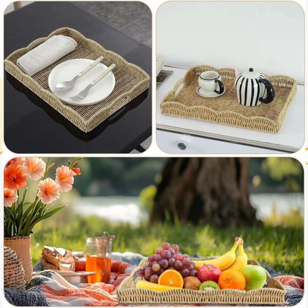 Bandeja de Armazenamento em Ra - Rattan Tray Handle avaliação e preço