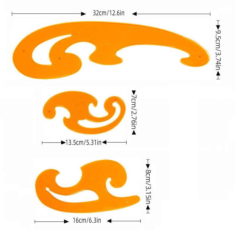 Conjunto de 3 Réguas Curvas pa - Interior Design Layout avaliação e preço