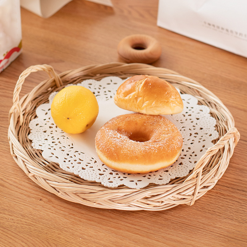 Cesta de vime tecida à mão com - Rattan Tray Handle avaliação e preço