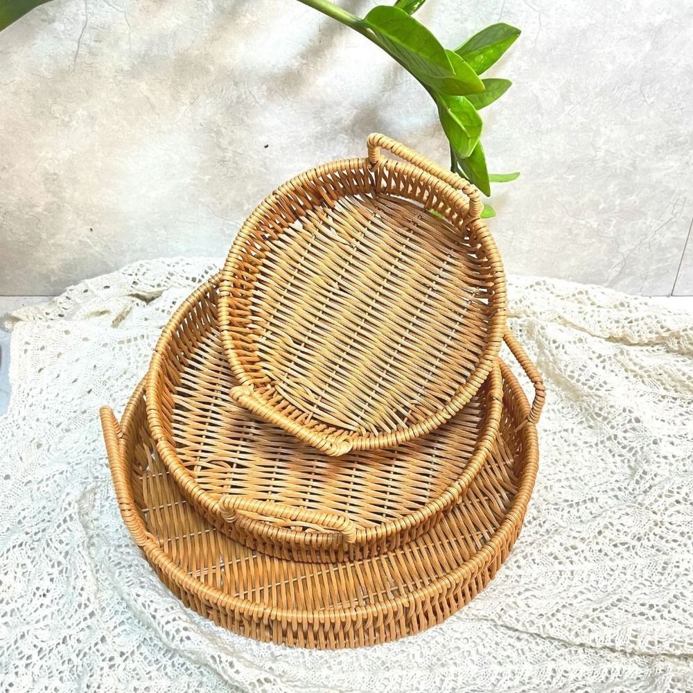 Cesta de Armazenamento Grande  - Rattan Tray Handle avaliação e preço