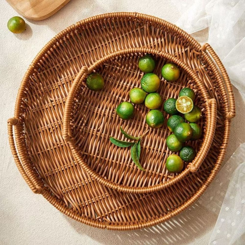 Cesta de Armazenamento Grande  - Rattan Tray Handle avaliação e preço